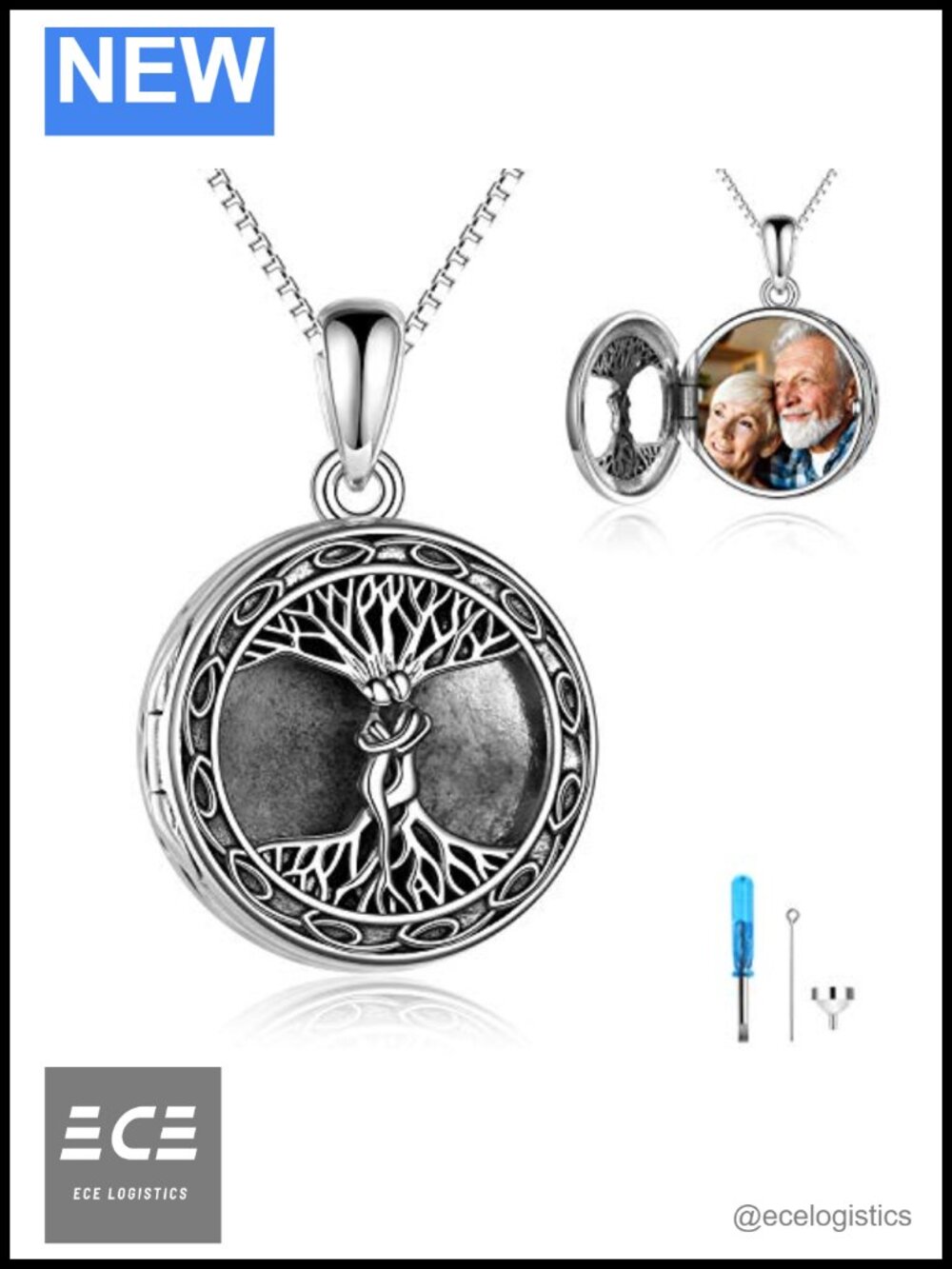 Sterling Silver Tree of Life Urn Necklace Abalone Shell Ashes Keepsake